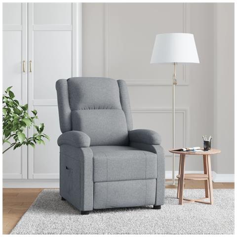 Poltrona Reclinabile In Tessuto Grigio Chiaro - Foto 1