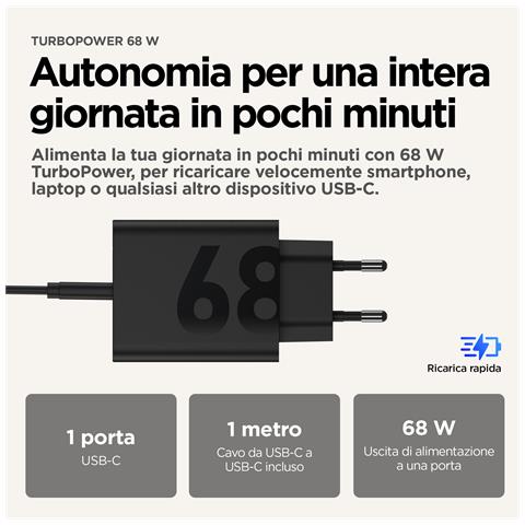 TurboPower 68W Universale Nero AC Ricarica rapida Interno - Foto 3