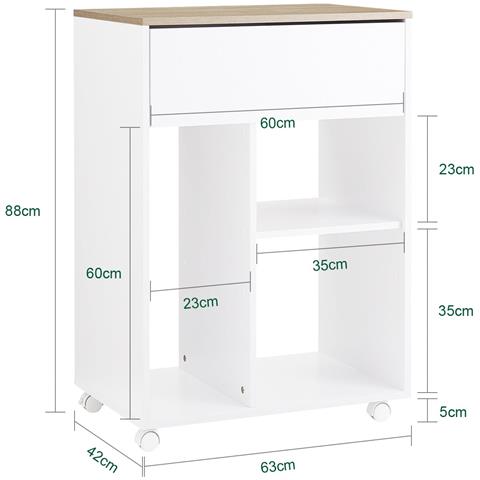 Supporto Per Stampante 63x42x88cm Ask10-wn - Foto 2