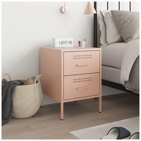 Lusso Casadino -  Comodino Rosa 36x39x50,5 Cm In Acciaio - Foto 2