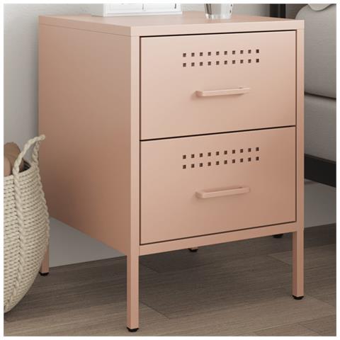 Lusso Casadino -  Comodino Rosa 36x39x50,5 Cm In Acciaio - Foto 8