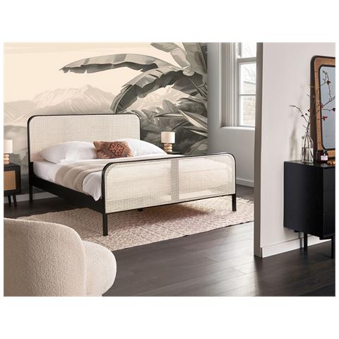 Letto Legno Di Pino Gonfaron 160 X 200 Cm Nero - Foto 1