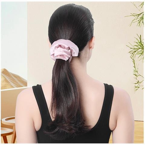 Elastico Per Capelli In Seta Da 9 Cm, 19 Momme - Delicato Accessorio Per Capelli Pink - Foto 4