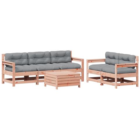Set Divani Giardino 6 pz con Cuscini Legno Massello di Douglas - Foto 1