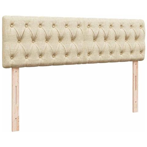 Pouf Letto con Materasso Crema 140x200 cm in Tessuto - Foto 9