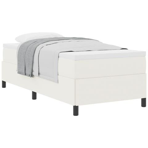 Letto a molle Crema 80 x 200 cm Tessuto in Cords - Foto 1