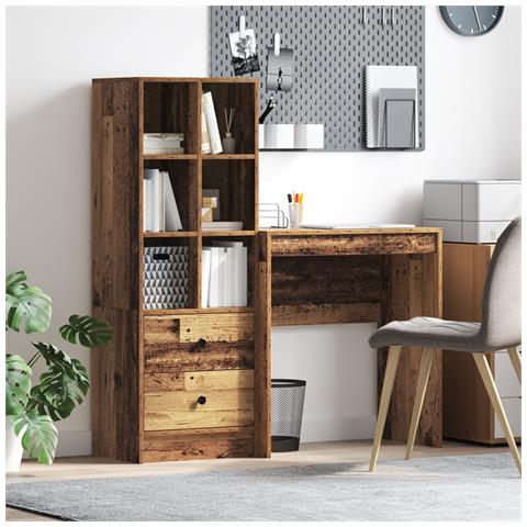 Scrivania con spazio di archiviazione Legno Vecchio Legno ingegnerizzato - Foto 2