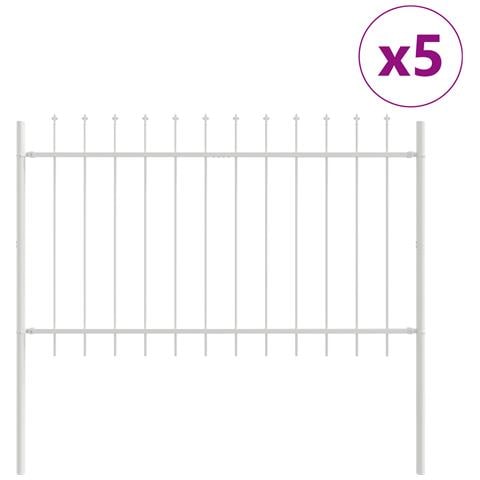 Recinzione per Giardino WOERDEN 5 pz 8,5 x 1 m Bianco - Foto 1