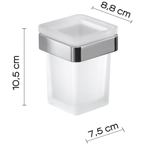 Portaspazzolini Da Muro In Ottone E Cromall A810 Serie Samoa Cromato - Foto 2