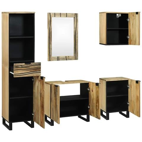 Set di mobili per il bagno 5 pcs Marrone 38 x 33 x 160 cm - Foto 2