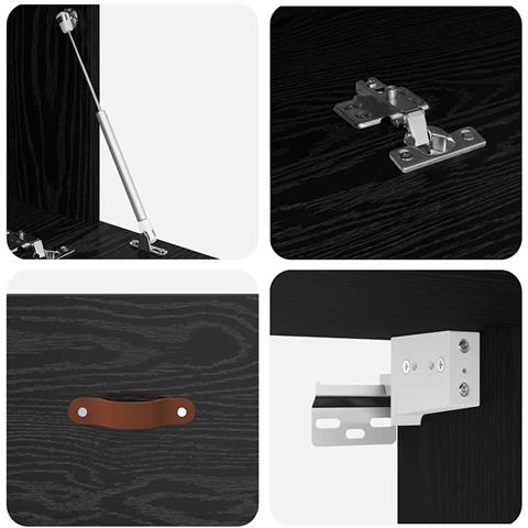 Armadietto a muro Rovere nero 100 x 36.5 x 35 cm - Foto 9