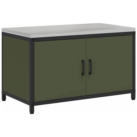 Armadietto per Stoccaggio in Cucina Verde oliva Acciaio - Foto 1