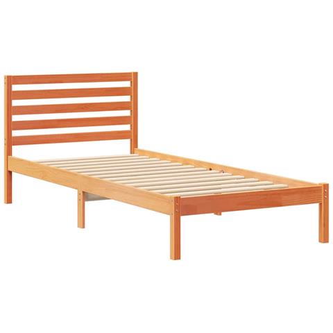 Struttura del letto con testiera Cera marrone 80 x 220 cm - Foto 1