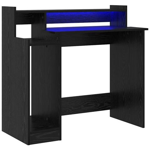 Scrivania Rovere nero 97 x 45 x 90 cm Legno multistrato - Foto 1