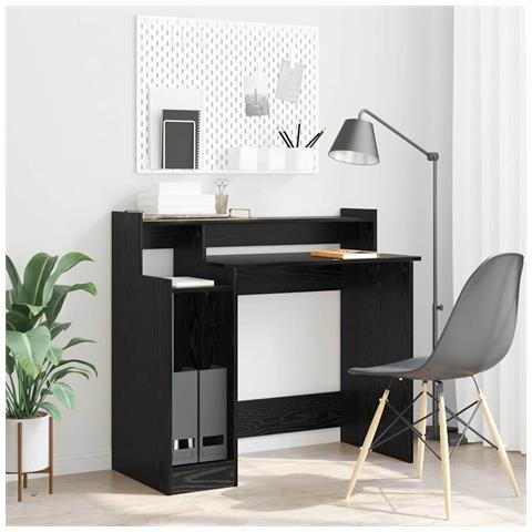 Scrivania Rovere nero 97 x 45 x 90 cm Legno multistrato - Foto 2