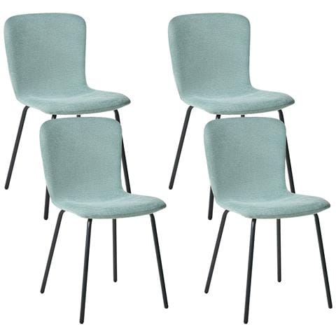 Set Di 4 Sedie Da Pranzo Caldwell Tessuto Verde Menta - Foto 2