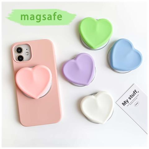 Supporto E Impugnatura Magnetica A Forma Di Cuore In Silicone Magsafe - Porta Telefono Espandibile Compatibile Con Iphone Blue - Foto 2
