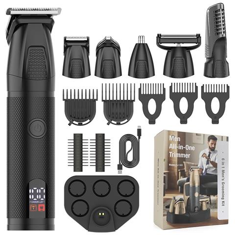 Tagliacapelli Multifunzionale 6-in-1 Impermeabile Con Base Di Ricarica Black - Foto 1