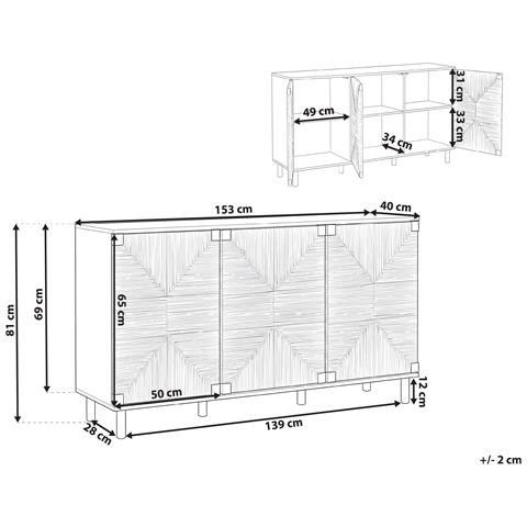 Credenza A 3 Ante Bondi Marrone Chiaro - Foto 6