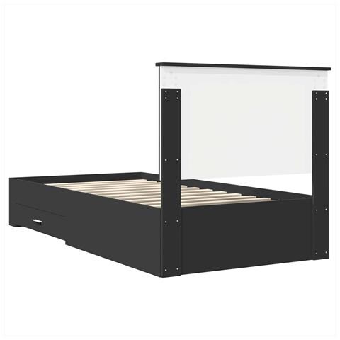Struttura del letto con testiera Nero e Argento 100 x 200 cm - Foto 9
