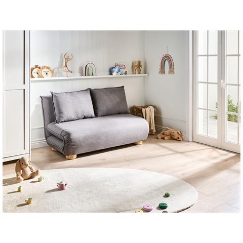 Divano Letto 2 Posti Abisko Lino Sintetico Grigio Scuro - Foto 1