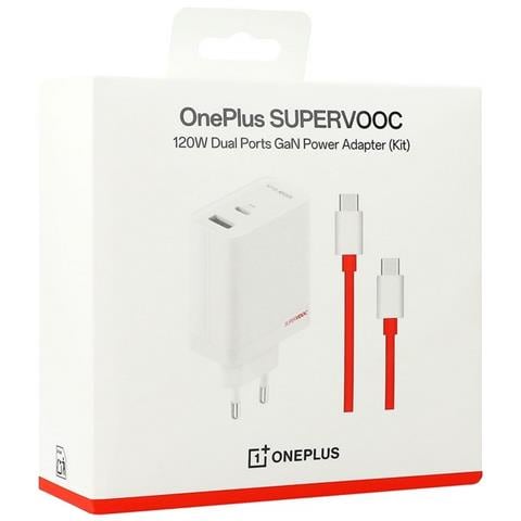 Caricabatterie Originale Dual Usb + Usb-c Supervooc Fast Charging 120w Osabbcbbae White Smartphone - Foto 1