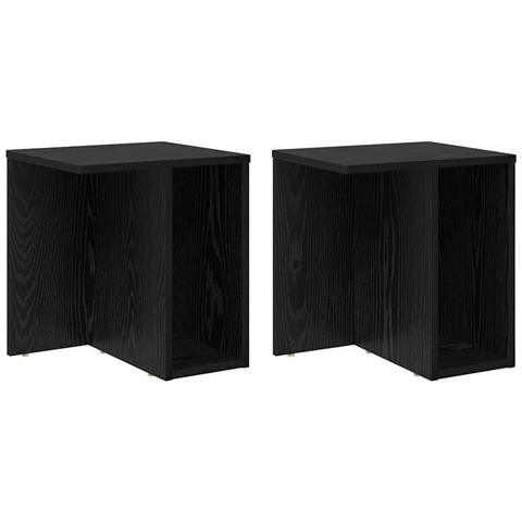 Tavolino 2 pcs Rovere Nero 37 x 32 x 40 cm Legno multistrato - Foto 1