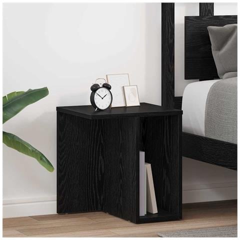 Tavolino 2 pcs Rovere Nero 37 x 32 x 40 cm Legno multistrato - Foto 2