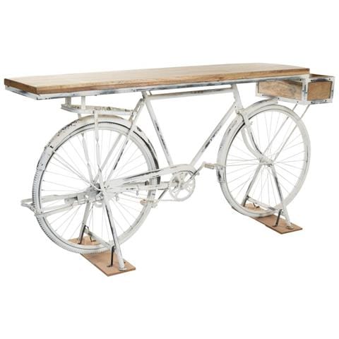 Mobile Da Ingresso In Legno Bianco E Metallo 198x50x90h - Foto 2