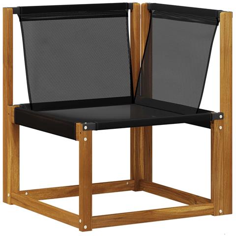 Set di divani da esterno con cuscino 7 pcs Naturale e Nero - Foto 9