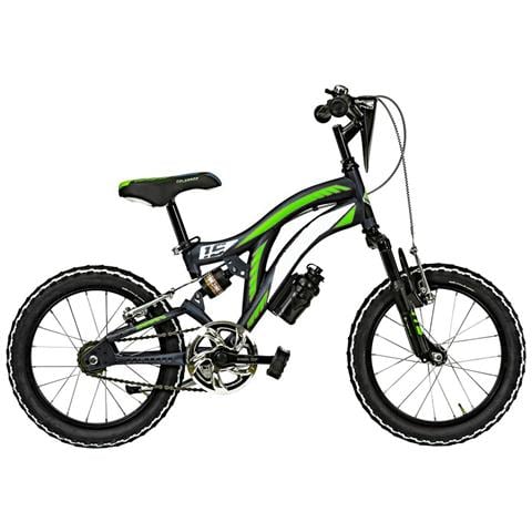 Bici Bimbo Misura 16 Mountain Bike Bambino Mtb 1v Colorado Full Suspension Cl16 Doppia Ammortizzata - 27 Nero Giallo Fluo Opaco - Foto 2