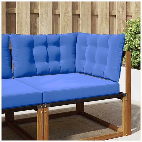 Cuscino per divano da esterno 3 pcs Blu Reale Poliestere - Foto 2