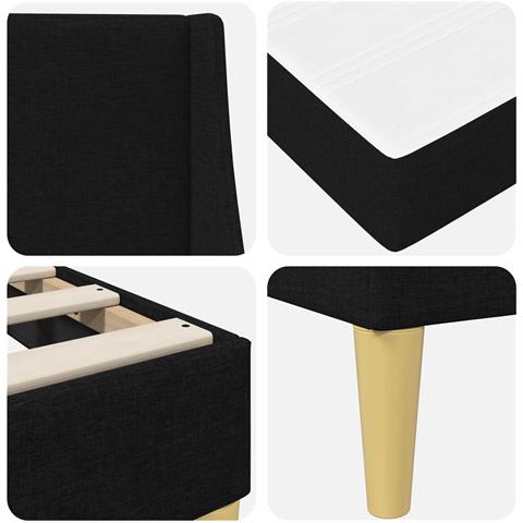 Struttura letto con materasso Nero 90 x 200 cm Poliestere - Foto 9