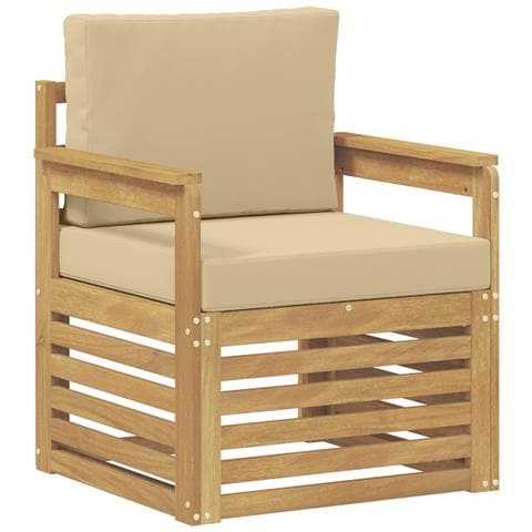 2 Pezzo Set di divani da esterno Poliestere Bianco e Beige - Foto 1