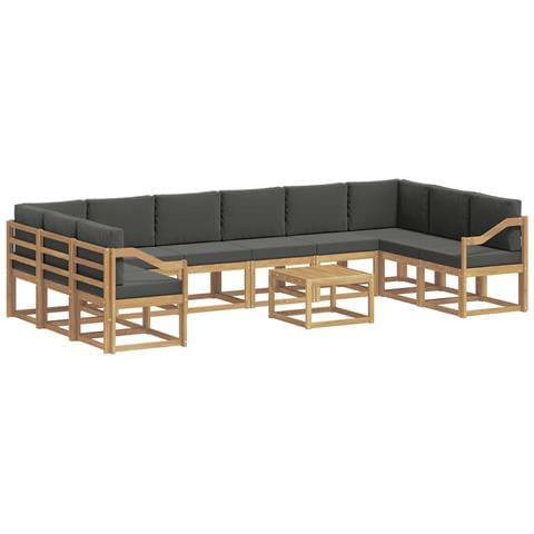 Set di divani da esterno con cuscino 11 pcs Bianco e Antracite - Foto 1