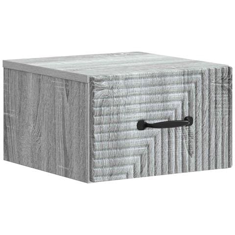 Mobiletto da notte a muro Grigio Sonoma 34,5 x 33 x 20 cm - Foto 1