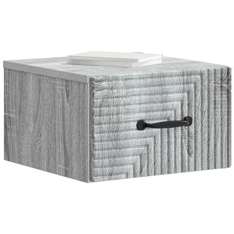 Mobiletto da notte a muro Grigio Sonoma 34,5 x 33 x 20 cm - Foto 2