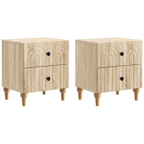 Armadio da Notte 2 pcs Rovere Sonoma 43 x 34,5 x 48 cm - Foto 1