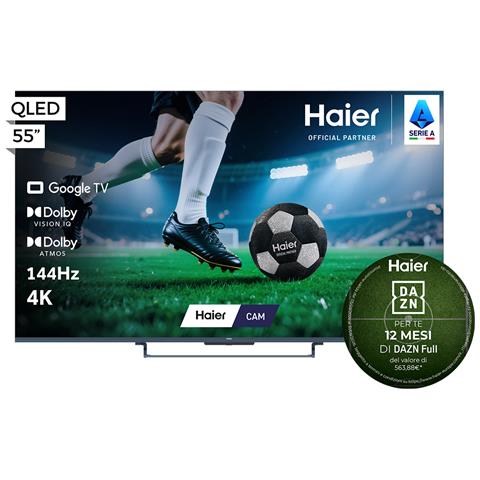 Smart TV QLED 55" H55S90GUX, 4K, UltraSense AI, 144Hz, Gaming fino a 240Hz, Google TV, Dolby Vision IQ, HDR10+, Sound by KEF, Dolby Atmos, MEMC, HDMI 2.1 x4 - Foto 1