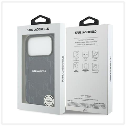 Custodia Iphone 17 Pro Karl Lagerfeld Monogram Logo Blu - Foto 6