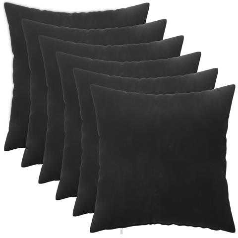 Cuscino con cuscino HEERLEN 6 pz Nero Velluto - Foto 1