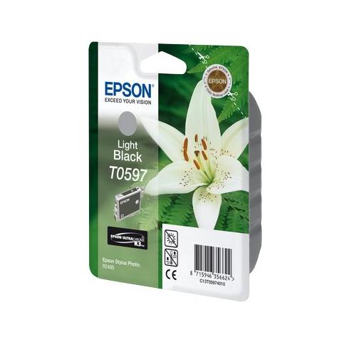 C13T05974010 Cartuccia Ink Originale Nera Chiaro per Stylus Foto R2400 Capacità 520 Pagine - Foto 1