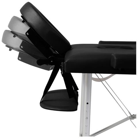 Lettino Pieghevole Da Massaggio Nero 2 Zone Con Telaio Alluminio - Foto 6