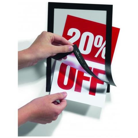 Duraframe A5 Big Pack Cornice A5 Adesiva Pannello Magnetico Nero 10pz - Foto 1