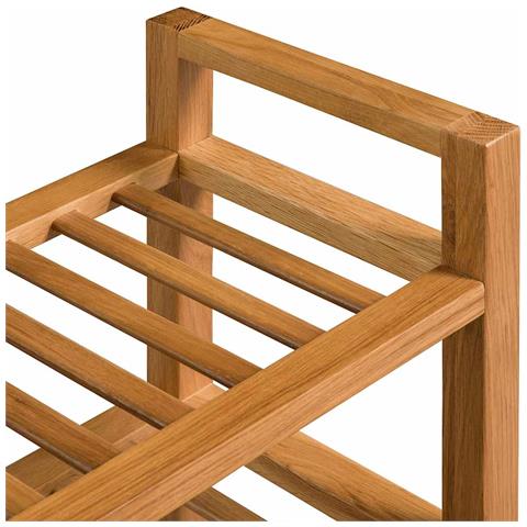 Scarpiera A 3 Ripiani Legno Massello Di Rovere 100x27x59,5 Cm - Foto 5