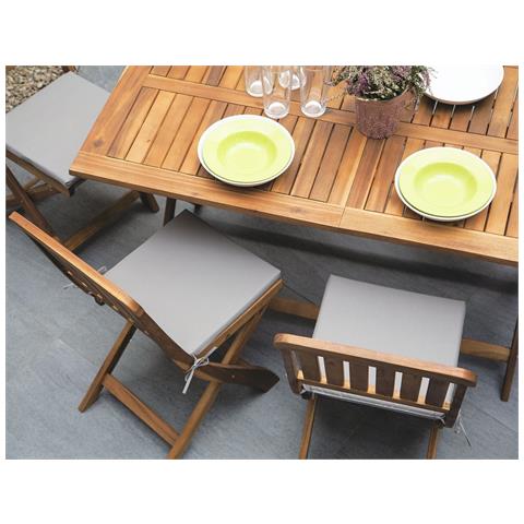 Sedia Da Giardino In Legno Di Acacia 140x75cm 2pz Cento - Foto 2