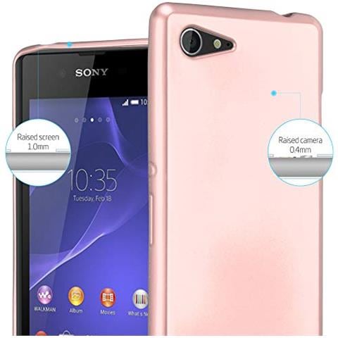 Custodia Compatibile Con Sony Xperia E3 In Oro Rosa Metallico - Coperchio Protettivo In Silicone Tpu Flessibile - Foto 2