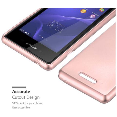 Custodia Compatibile Con Sony Xperia E3 In Oro Rosa Metallico - Coperchio Protettivo In Silicone Tpu Flessibile - Foto 8