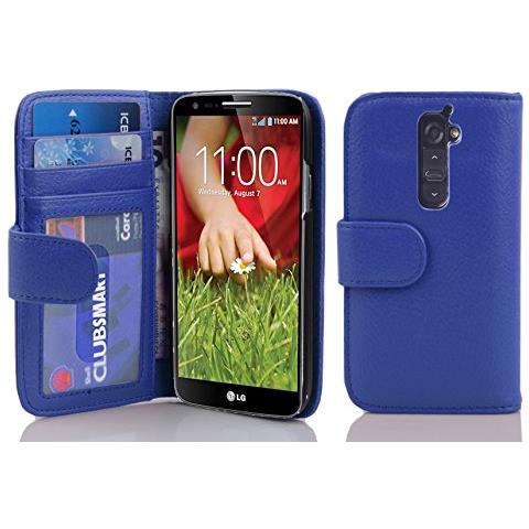 Custodia Compatibile Con Lg G2 In Blu Marina - Coperchio Protettivo Con Chiusura Magnetica E 3 Slot Per Carte - Foto 1
