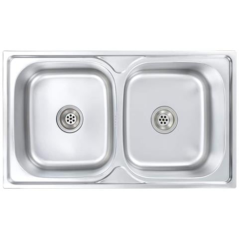 Lavello Da Cucina Doppio Con Filtro E Sifone In Acciaio Inox - Foto 1